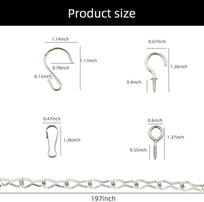 YINGFENG 197 Inch DIY Silver Hanging Basket Chains, Adjustable Length,