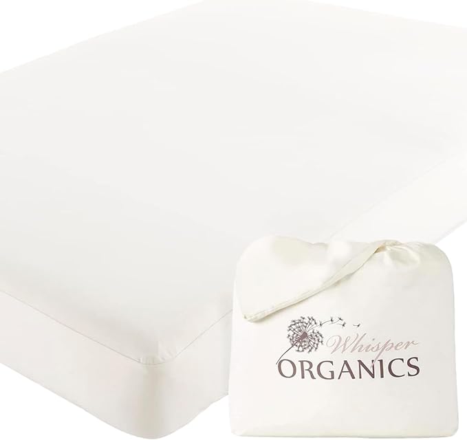 Organic Waterproof Mattress Protector Twin XL Size -100% Waterproof Mattress Pad w/Extra Soft Quiet & Breathable Triple Layer Protection -GOTS Certified Machine Washable Deep Pocket Design(Twin XL)