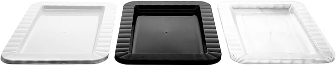 Party Essentials Deluxe Quality Hard Plastic 5 x 7-Inch Rectangular Appetizer