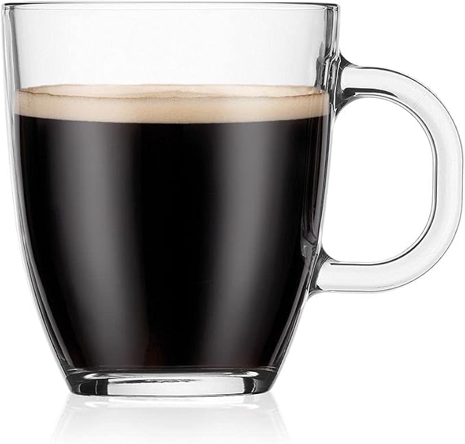 Bodum 12oz Bistro Coffee Mug Single-Wall Tempered Glass, 6 Pack