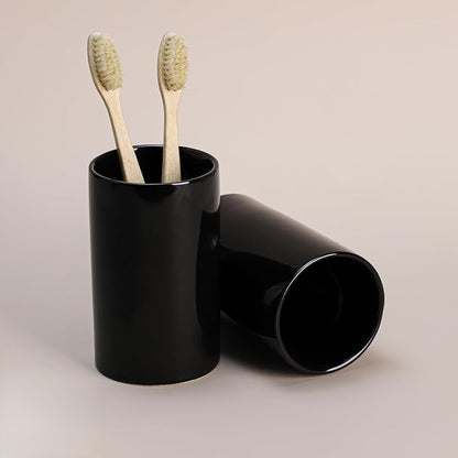 Gaolinci 2 Pcs Simple Solid Color Ceramic Mouthwash Cups, Bathroom Brushing Cup