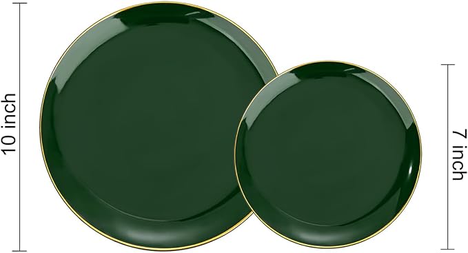 PULOTE 200PCS Green Plastic Plates