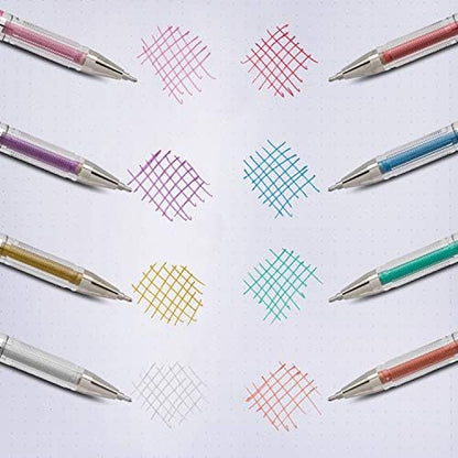 Pentel Arts Slicci Metallic 0.8 mm Needle Tip Gel Pen, Assorted Colors, 3 Pack (BG208BP3M)