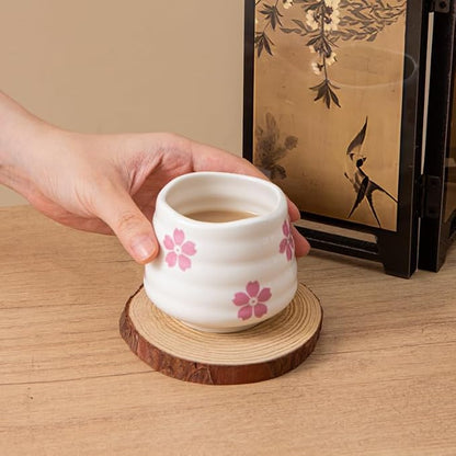 4pcs Japanese Tea Cup Set – Mini Size Cup 5OZ Ceramic Matcha Cup, Handless