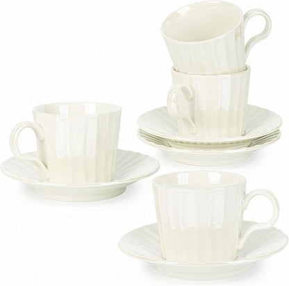 Ceramic Coffee Cup Set, 8 oz Cappuccino Cups
