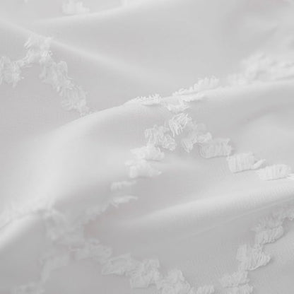 Bed Skirt Full Size Ruffled Bed Skirt with Split Corners, 14 Inch Drop Dust Ruffle Bed Skirts with Platform, Boho Tufted Shabby Chic Full Size Bed Skirts, White