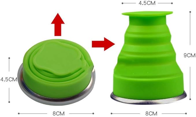 Silicone Collapsible Travel Water Cup, 6Pack Collapsible Silicone Cup with Lid, Expandable Drinking Cup Set, Reusable Mug for Camping, Hiking, Travel