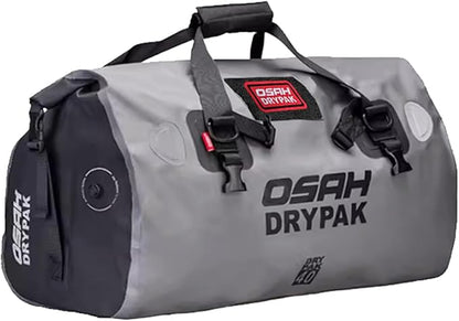 Waterproof Duffel& Luggage Bag - Motorcycle Dry Bag Tail Saddle Bags with Roll Top Closure,Large Storage Space,for Camping, Kayaking, Fishing & Traveling(Grey, 40L)