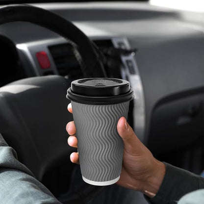 BYSNOW 100 Pack 16 oz Paper Coffee Cups