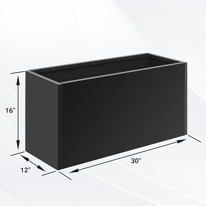 Metal Planter Box 30” x 12” x 16”, Tall Planter Box