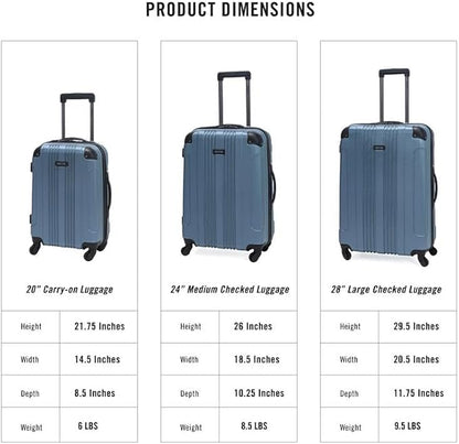 Kenneth Cole REACTION Out of Bounds, Granite Blue, 3-Piece Set (20", 24", & 28")