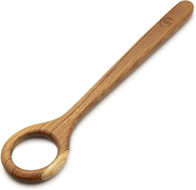 FAAY 13" Dough Whisk, 100% Healthy Teak Kitchen Utensils for Bread Mixing, Sourdough, Batter Preparation, Baking, and Cooking Tools