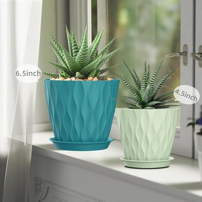 4/4.5/5/5.5/6/6.5/7 Inch Plant Pots, 7 Pack Flower Pots