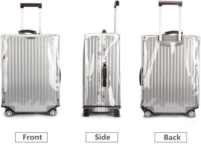 0.4mm Thick Transparent PVC Luggage Protector Cover Set, Waterproof TSA Approved Luggage Covers for Suitcase, Clear Suitcase Covers for 19-29 Inch Spinner Luggage