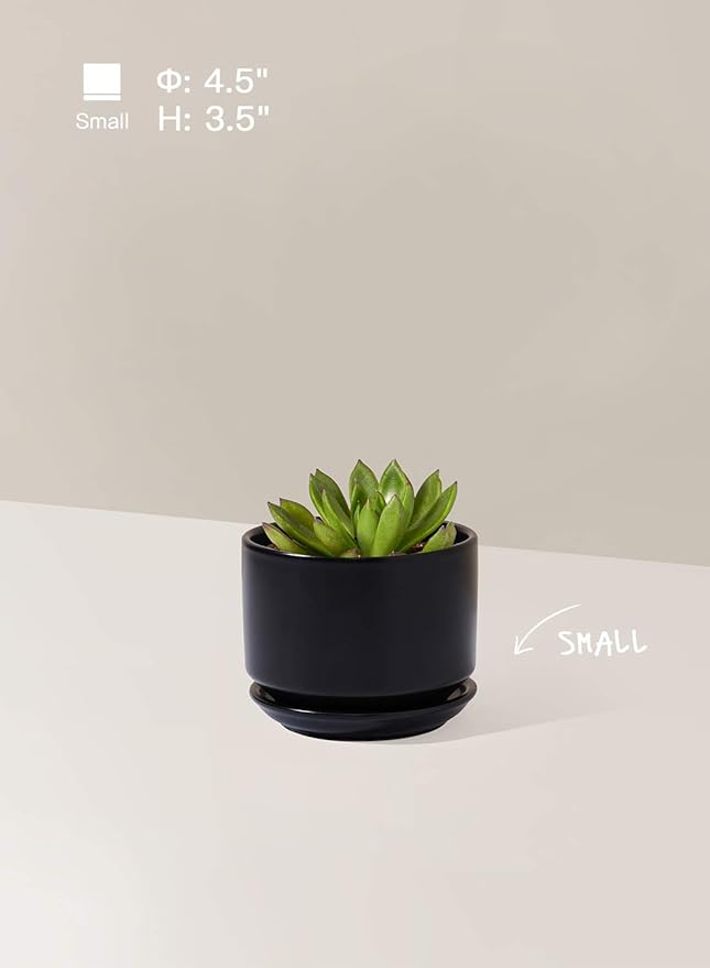 LE TAUCI Ceramic Plant Pots, 4.3+5.3+6.8 inch, Planters