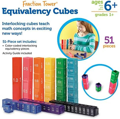 Learning Resources Fraction Tower Equivalency Cubes
