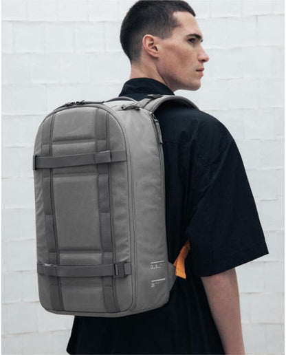 Db Journey Ramverk Backpack - Durable Travel Backpack with Laptop Compartment & Pockets for Work, Luggage Backpack with Roller Bag Hook Up System, 26L - Sand Gray