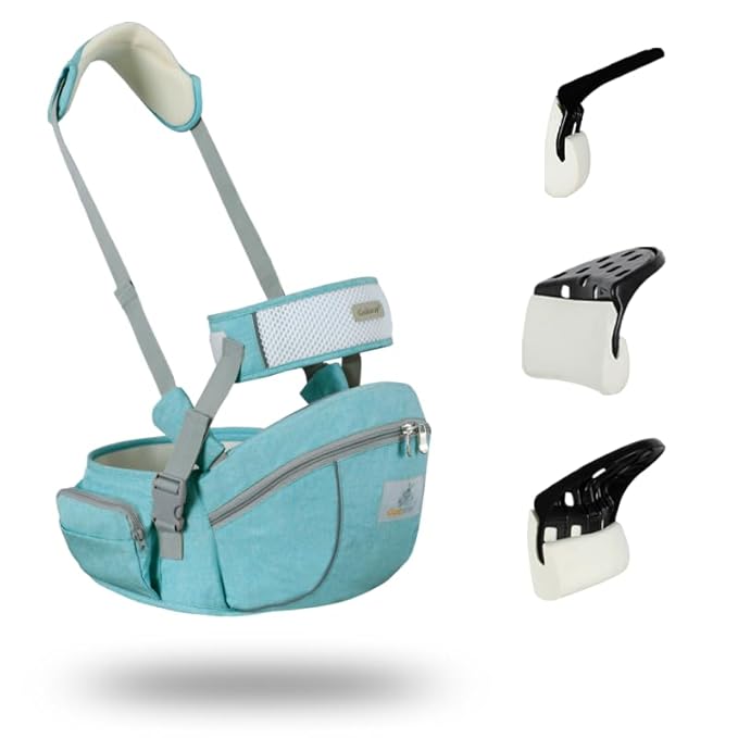 Baby Hip Seat Carrier Baby Waist Stool for Child Infant Toddler with Adjustable Strap Buckle Pocket Soft Inner Huge Storage (Green)