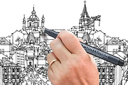 Pentel Arts Pointliner Drawing Pen, 0.8mm, Black Ink, Box of 12 Pens (S20P-8A)