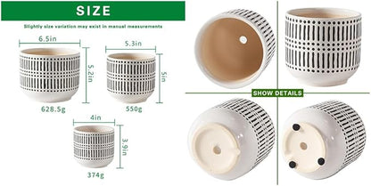 Docrin 3-Pack Ceramic Planters Set