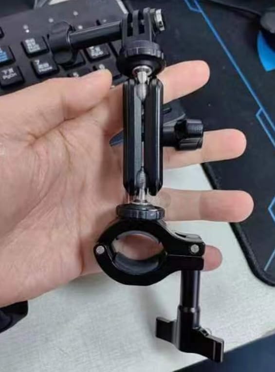 NEEWER Action Camera Pole Mount with Two 360° Ball Heads 1/4" Screw Action Camera Adapter, Holder Clamp for Motorcycle Bike Handlebar, Compatible with GoPro Hero13 12 11 10 9 Max360 Insta360 DJI Osmo