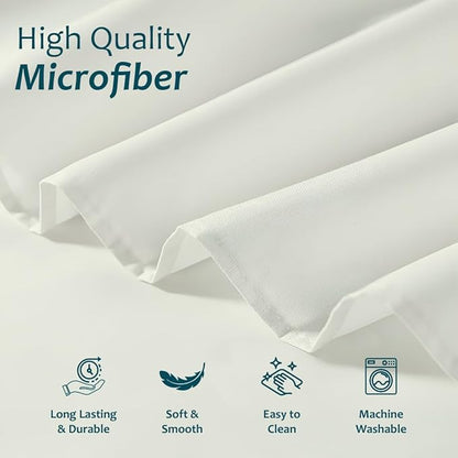 Shreem Linen Ruffled Bed Skirt with Split Corners, Gathered Style, 100% Microfiber, 12-Inch Drop, Dust Ruffle Bedskirt with Platform, Twin-XL, Ivory