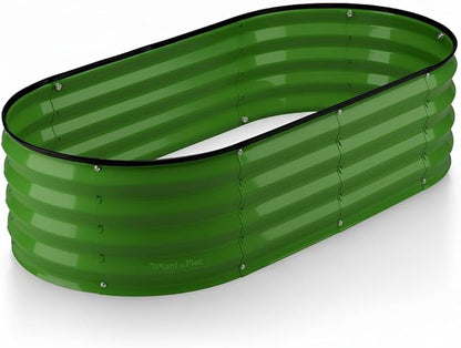 Plant & Plot Galvanized Raised Garden Beds Outdoor // 4×2×1 ft Planter Raised
