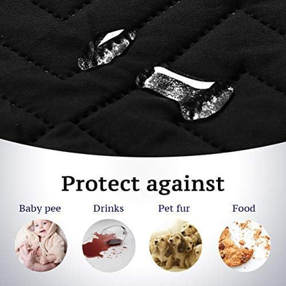 H.VERSAILTEX Reversible Sofa Slipcover Furniture Protector Water Resistant 2 Inch Wide Elastic Straps Sofa Cover Couch Covers Pets Kids Fit Sitting Width Up to 66" (Sofa: 75" x 110", Black/Grey)