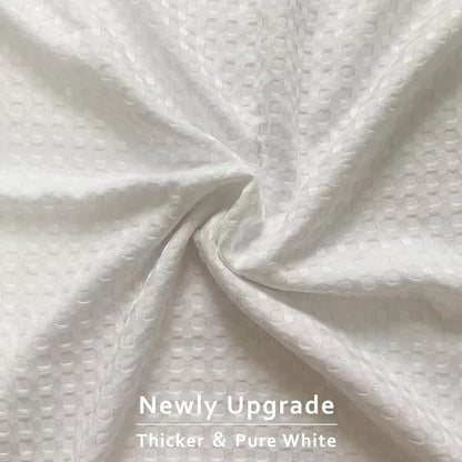 MIYE Pleated Waffle Weave Bed Skirt, Tailored Dust Ruffle 16 Inch Drop Easy Fit, Machine Washable (White, Twin - 16" Drop)