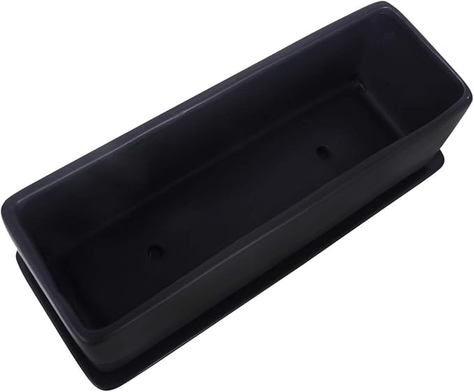 Vencer 12 Inch Rectangular Modern Minimalist Ceramic Succulent Planter Pot