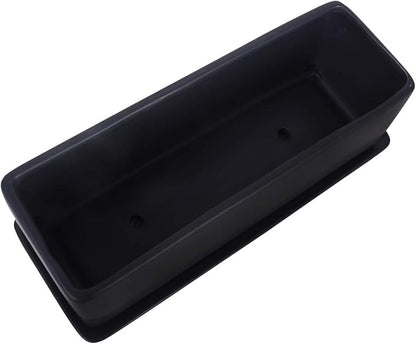 Vencer 12 Inch Rectangular Modern Minimalist Ceramic Succulent Planter Pot
