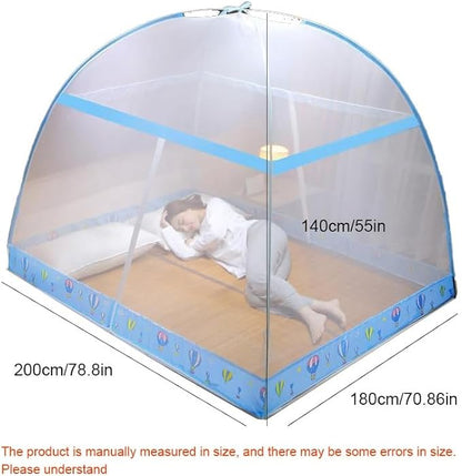 Pop-Up Mosquito Net Tent for Beds, Portable Folding Design with Net Bottom Bedroom and Outdoor Trip for Baby Adults, Easy to Install and Wash for Twin to King Size Bed 79 x71x59 inch (B)