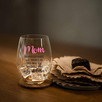 Perfectinsoy Funny Mom Wine Glass