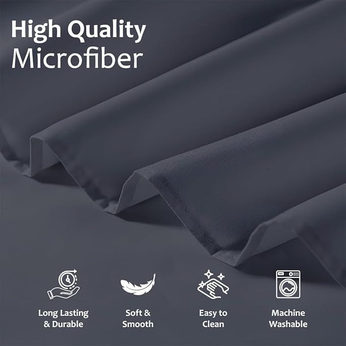Shreem Linen Ruffled Bed Skirt with Split Corners, Gathered Style, 100% Microfiber, 8-Inch Drop, Dust Ruffle Bedskirt with Platform, Olympic Queen, Dark Grey