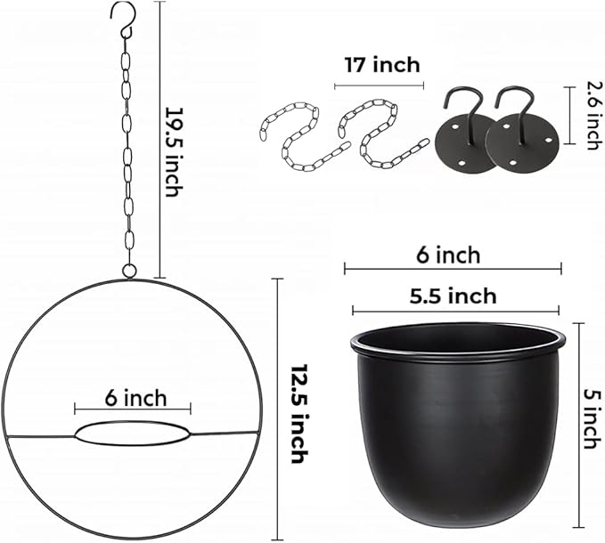 2 Pack Hanging Planters for Indoor Plants