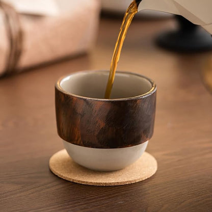 7oz Ceramic Espresso Cup, Modern Handleless Pottery Coffee Mug