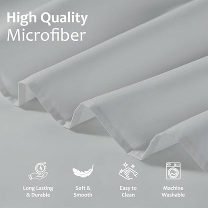 Shreem Linen Ruffled Bed Skirt with Split Corners, Gathered Style, 100% Microfiber, 16-Inch Drop, Dust Ruffle Bedskirt with Platform, Full, Light Grey