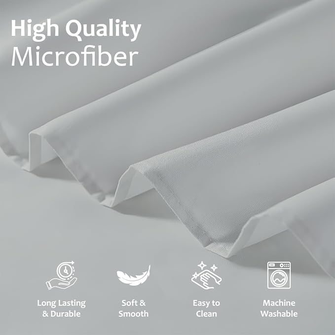 Shreem Linen Ruffled Bed Skirt with Split Corners, Gathered Style, 100% Microfiber, 28-Inch Drop, Dust Ruffle Bedskirt with Platform, Twin-XXL, Light Grey