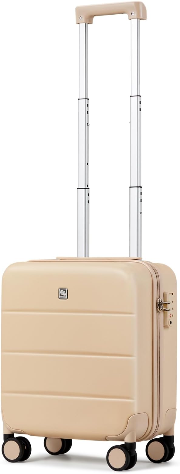 Hanke 16 Inch Underseat Carry On Luggage with Wheels Hard Shell Mini Small Suitcases Carry On Bag for Airline Approved TSA Luggage Lightweight Travel Suitcase(Cuba Sand)