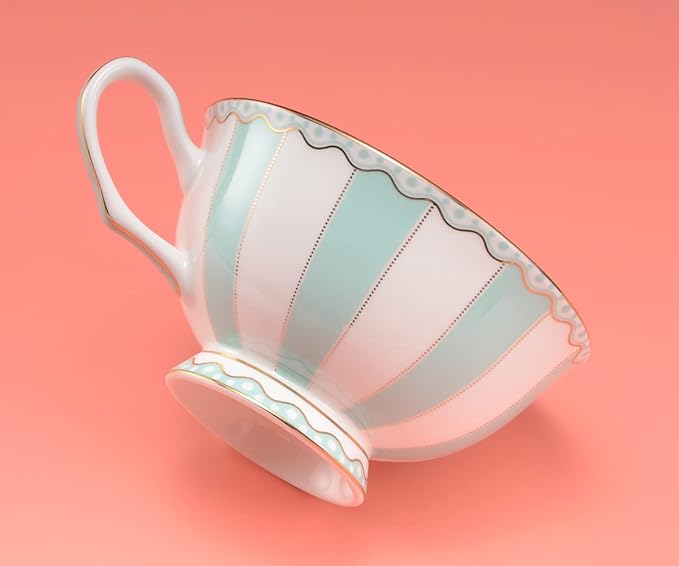Bone China Tea Cup Set with Saucer Spoon