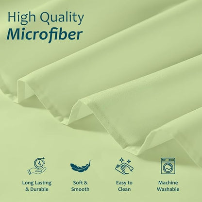 Shreem Linen Ruffled Bed Skirt with Split Corners, Gathered Style, 100% Microfiber, 15-Inch Drop, Dust Ruffle Bedskirt with Platform, Full-XL, Sage