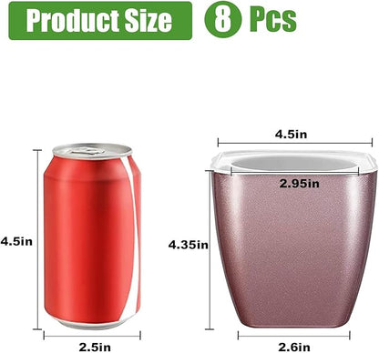 8 Pack Self Watering Pots 4-inch Decorative Flower Planters