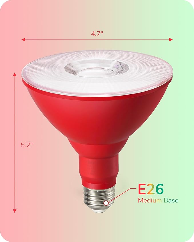 EDISHINE St.Patrick's Day/Easter Decorations PAR38 Red & Green LED Flood Light