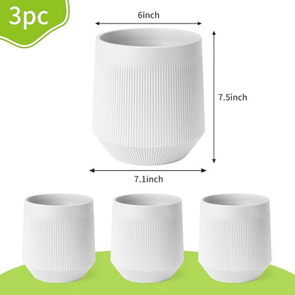Plant Pots，Set of 3 Plastic Pots