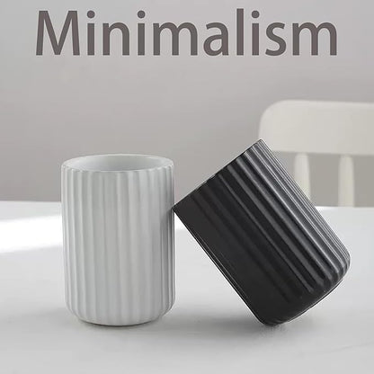 Nordic Ceramic Mug, Japanese Tea Cup 10oz Striped Cup No Handle Drinking Cup