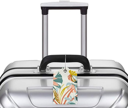 2 Pcs Boho Foliage Botanical Luggage Tag for Suitcases, Cruise Ship Essential Travel Gift for Men Women Couples, Honeymoon Anniversary Travel Boho Decor Bag, Funny Christmas Birthday Gifts