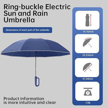 Portable Travel Umbrella, compact, durable, and windproof, reverse folding umbrella with safety reflective ring design, suitable for car and outdoor travel