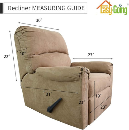 Easy-Going Recliner Stretch Sofa Slipcover Sofa Cover 4-Pieces Furniture Protector Couch Soft with Elastic Bottom,Polyester Spandex Jacquard Fabric Small Checks(Recliner,Bluestone)