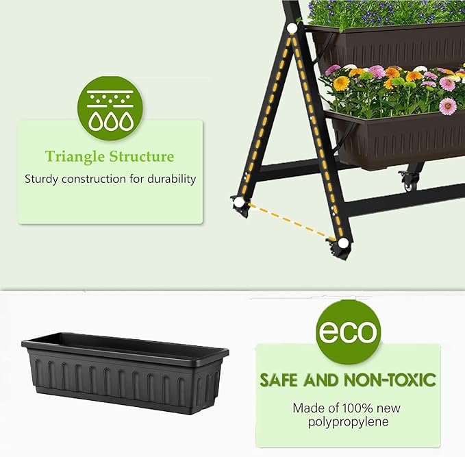 Homdox 5-Tier Elevated Garden Bed- Freestanding Vertical Raised Bed