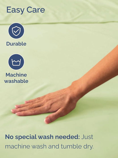 Extra Deep Queen Fitted Sheet - Hotel Luxury Single Fitted Sheet Only - Easily Fits 18 inch to 24 inch Mattress - Ultra Soft, Wrinkle Free w/Extra Deep Pockets - Breathable & Comfy - Light Sage Green